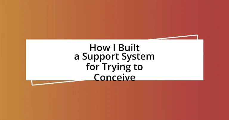 How I Built a Support System for Trying to Conceive