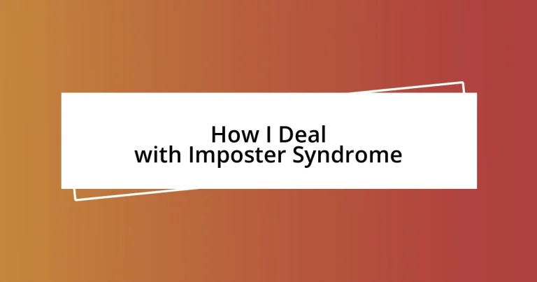 How I Deal with Imposter Syndrome