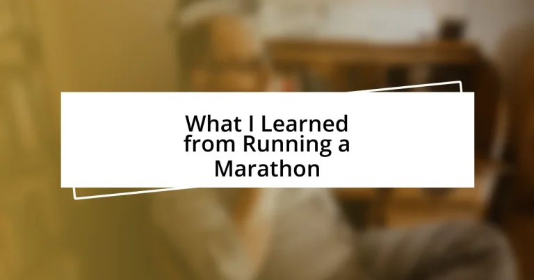 What I Learned from Running a Marathon